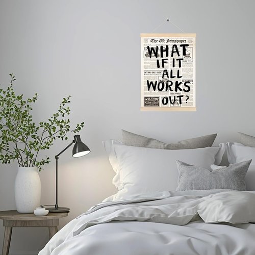 HUGANE Wall Art Poster Hanger Frame - Retro Black & White Inspirational Canvas Decor | 12x16 Inch