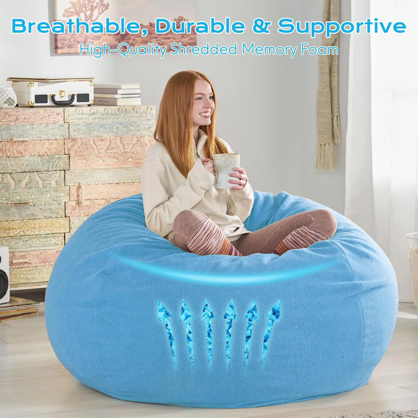 Garifon Bean Bag Filler, 40lbs Shredded Memory Foam Filling, Bean Bag Chair Filling Stuffing, Bean Bag Refill Insert, Punching Bag Filler, Pillow Filler Stuffing for Stuffed Animals/Couch/Dog Bed/Coop