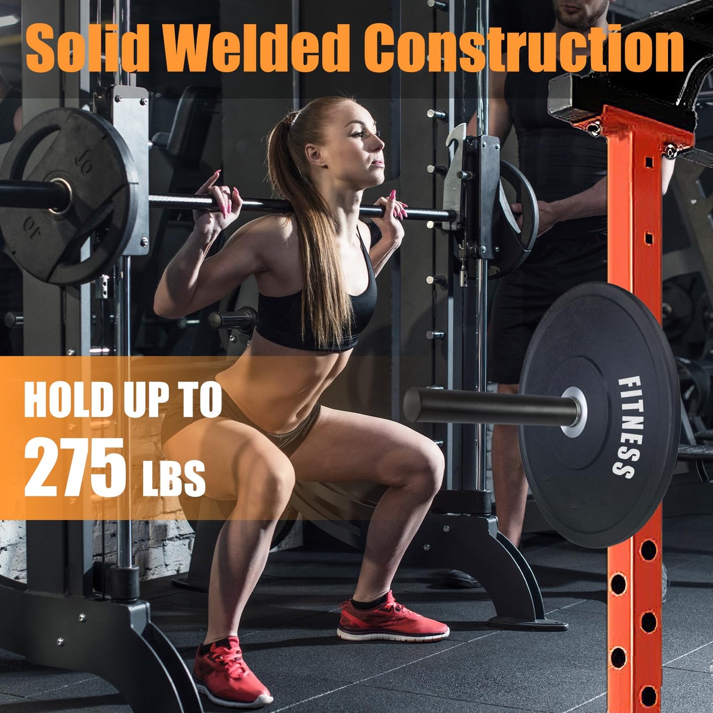 CAELUM Weight Plate Holder Power Rack Attachment, for 2 Inch Olympic Plate Storage, Squat Rack Holder Fits 2x2, 2x3, 3x3 Power Cages with 5/8" Holes 2 Pack
