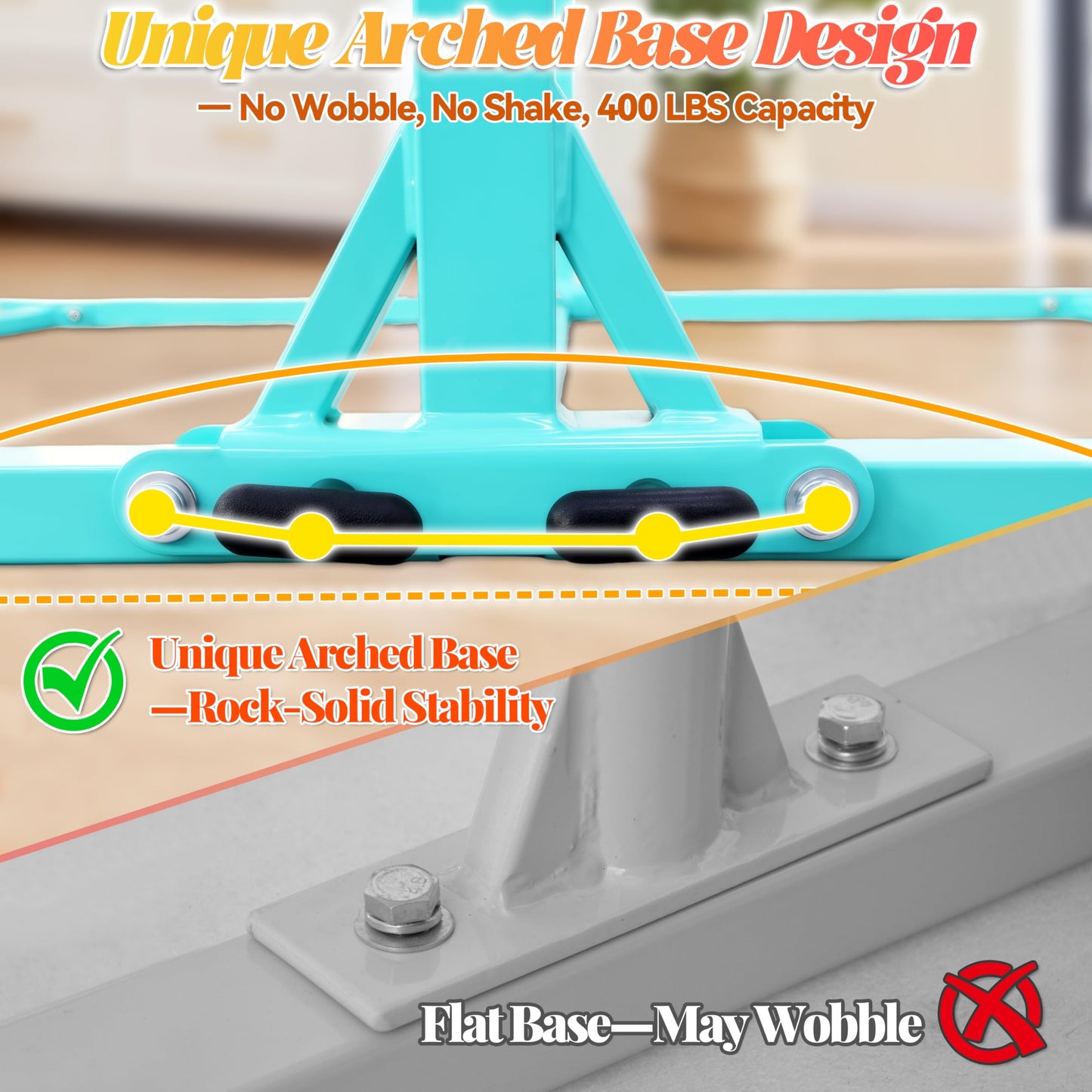 Seliyoo Foldable Gymnastics Bar for Kids Teens Ages 3-18, 5FT/6FT Kip Training Bar -Sturdy Base for Home Training,Adjustable Height 35" to 59" for, 400 LBS Capacity,Anti-Slip Base & Easy Assembly