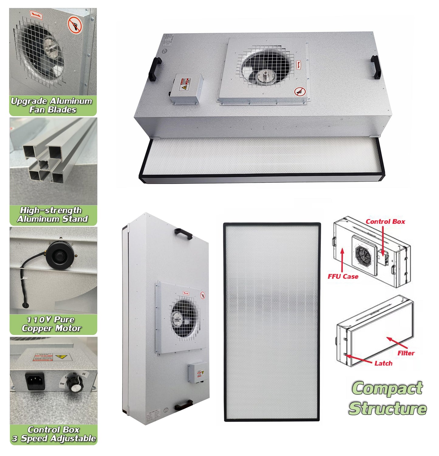 INTSUPERMAI Vertical Laminar Flow Hood Air Flow Clean Bench Workstation with HEPA Aluminum Blade Fan Rated Air Volume 706cfm Dust Free Room Workshop for Dust Free Work Operatiom 110V