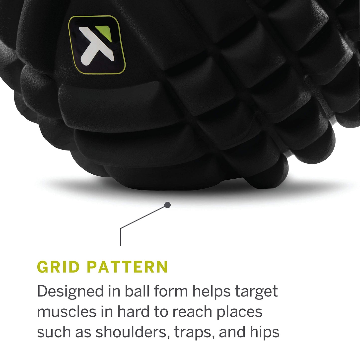 TRIGGERPOINT Performance Grid X Massage Ball for Deep Tissue Massage and Exercise Recovery, Black