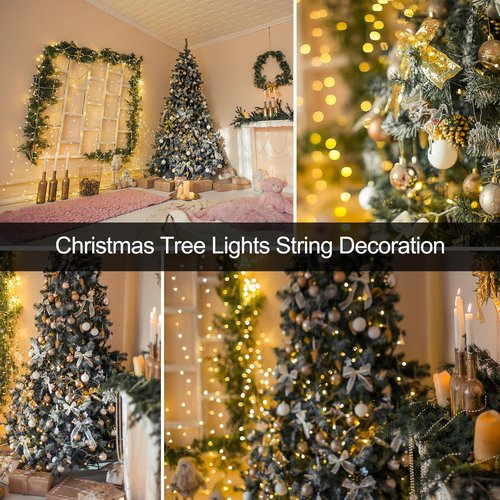 Christmas Tree Lights 400 LED Christmas Lights for Tree, 6.6FT x 16 String 8 Lighting Modes Fairy Tree Light with Timer Memory, IP65 Waterproof Christmas Decorations Indoor and Outdoor,Warm White