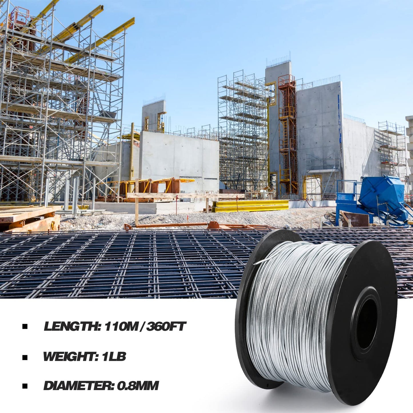 NEWTRY Automatic Rebar Tier a 5 Rolls of Rebar Tie Wire