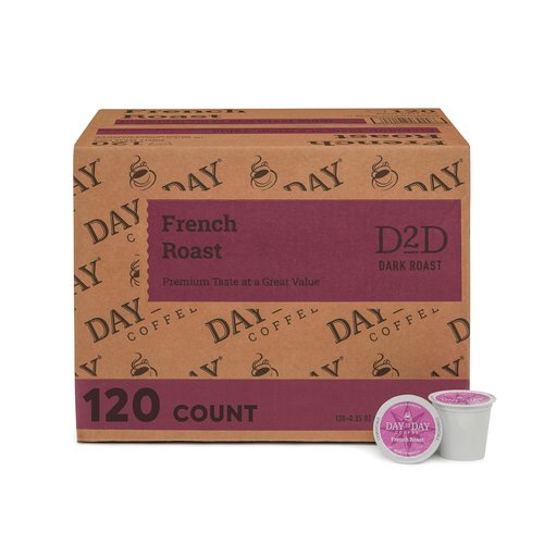Day To Day Coffee French Roast Coffee Pods - 120 Count | Compatible with Keurig K-Cup Brewers