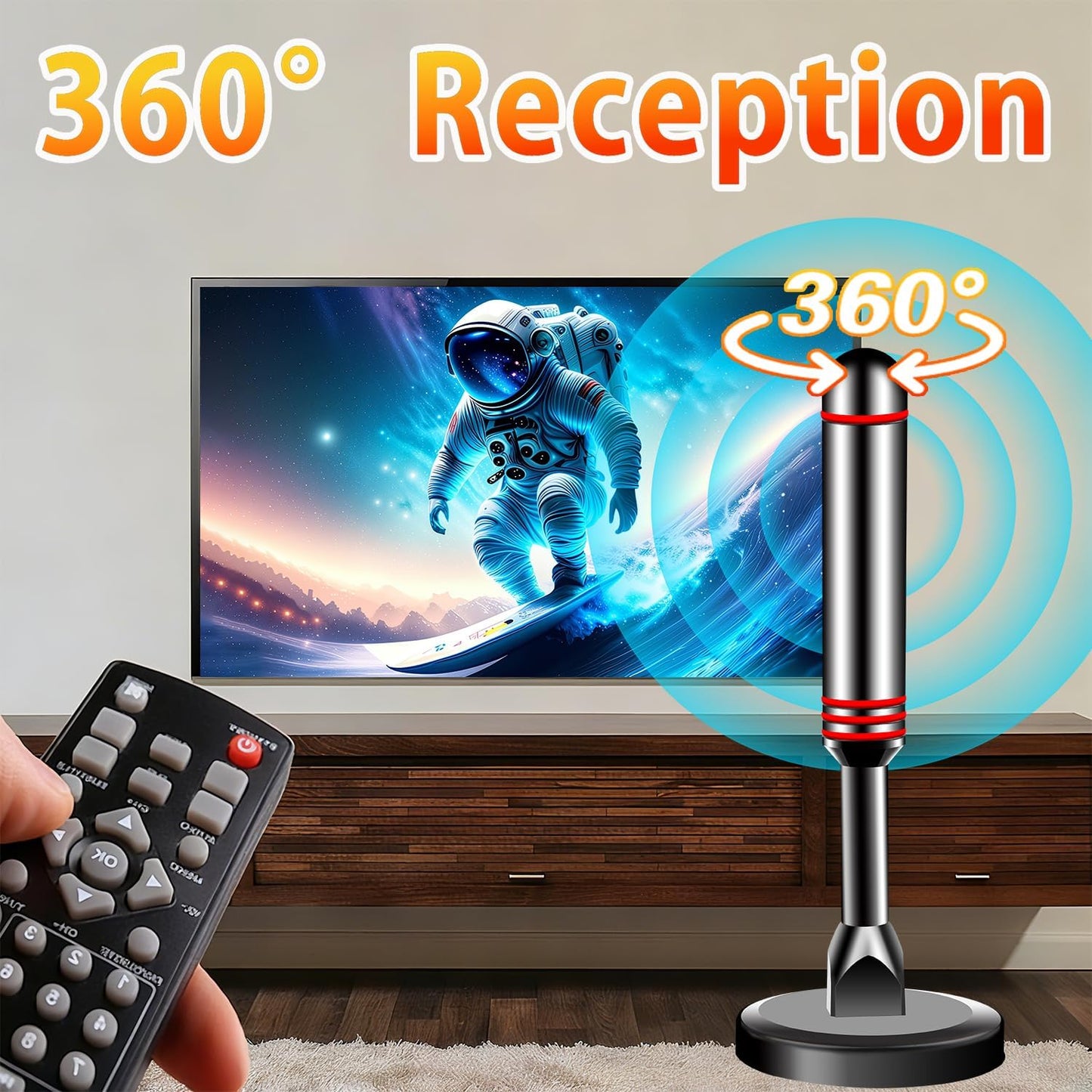 Generic 4K 1080p TV Antenna Indoor Antenna for Smart TV for Long Range Reception and All Smart TVs HD Digital Antenna