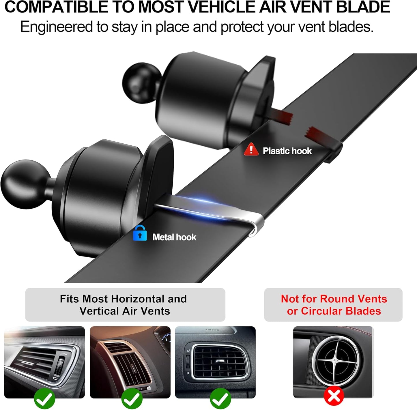 aetos 20 N52 17 16 15 14 13 12 for MagSafe Car Mount. Elegant Magnetic Air Vent Phone Holder with Strong Magnets