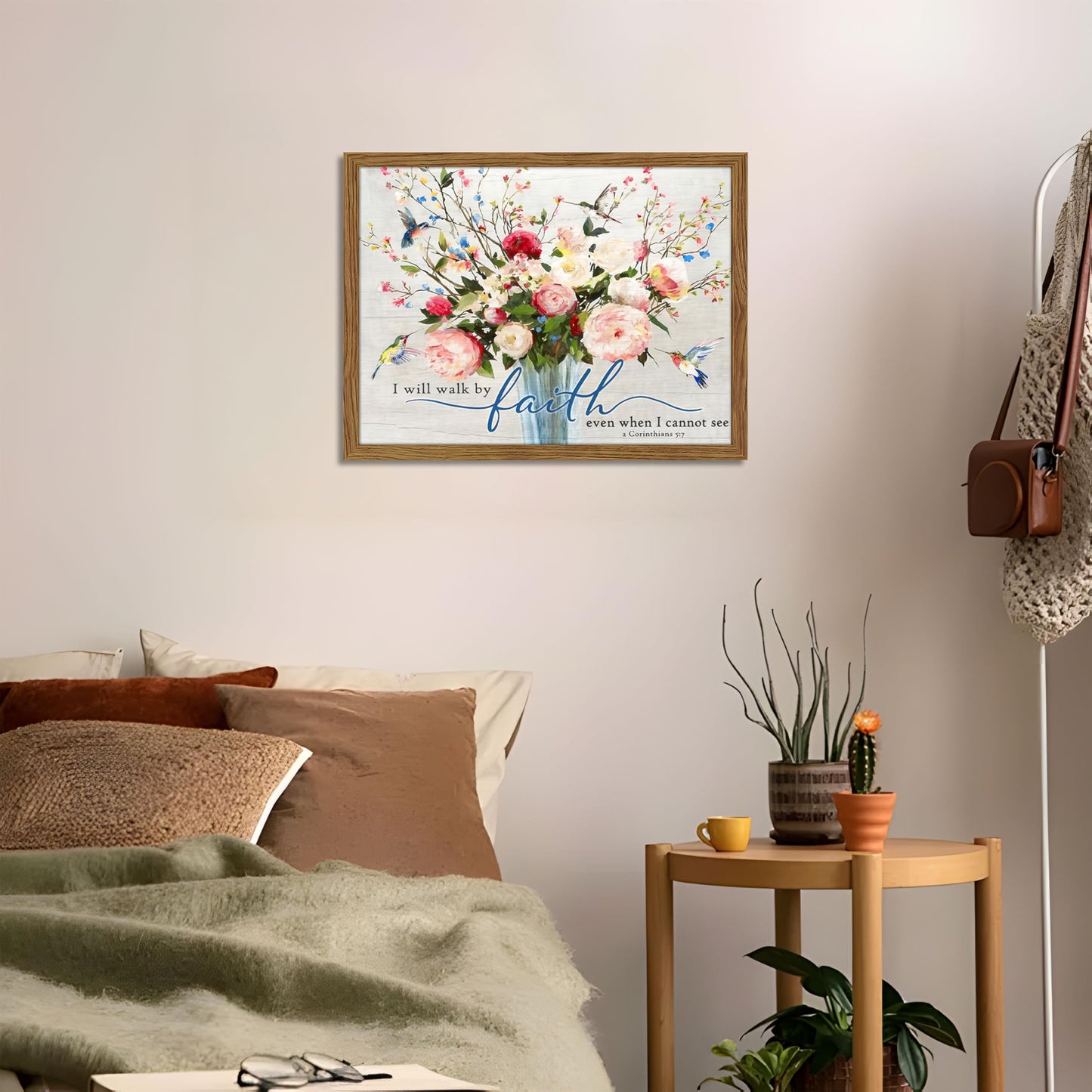 Dytila Bible Verses Wall Decor - Wood Framed 16x24 Inch Scripture Wall Art, Floral spiritual Paintings, Inspirational Religious Canvas Prints, Christian Faith Based Gifts for Home & Office