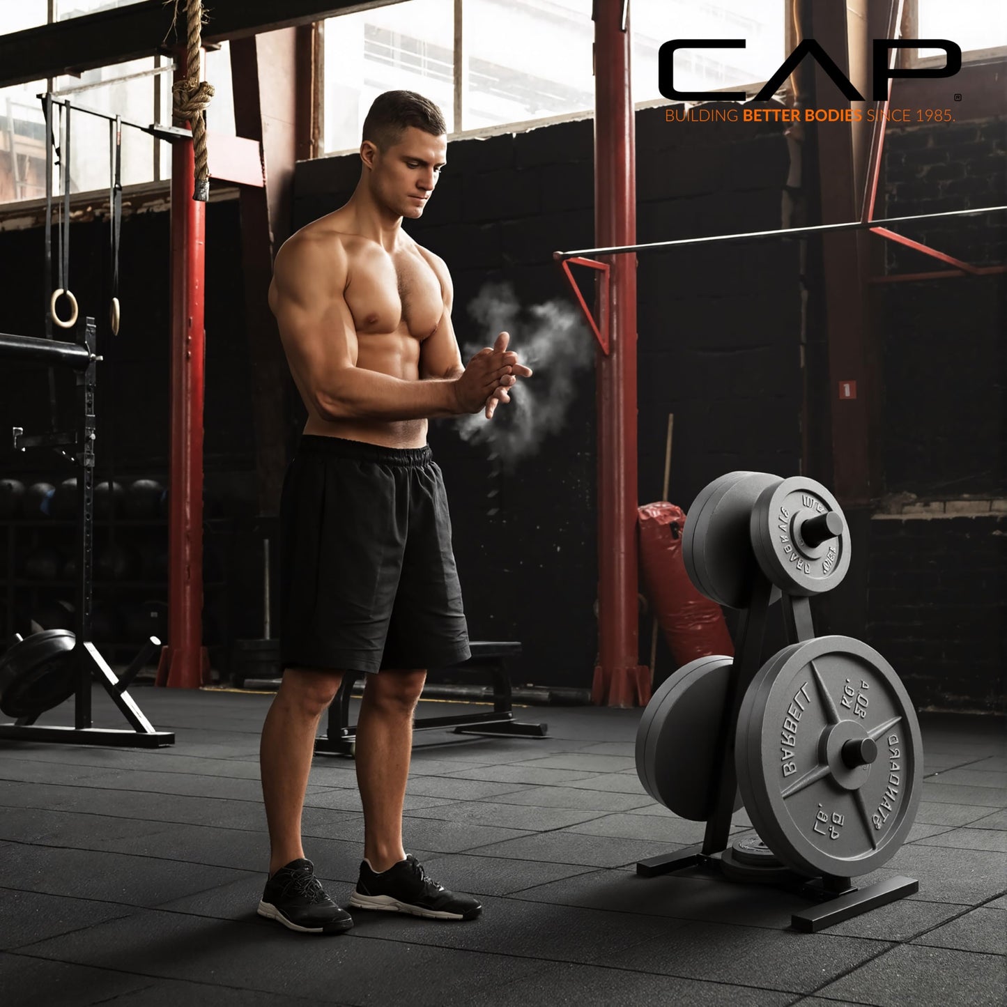 CAP Barbell A Frame Olympic Plate Rack, Dark Gray