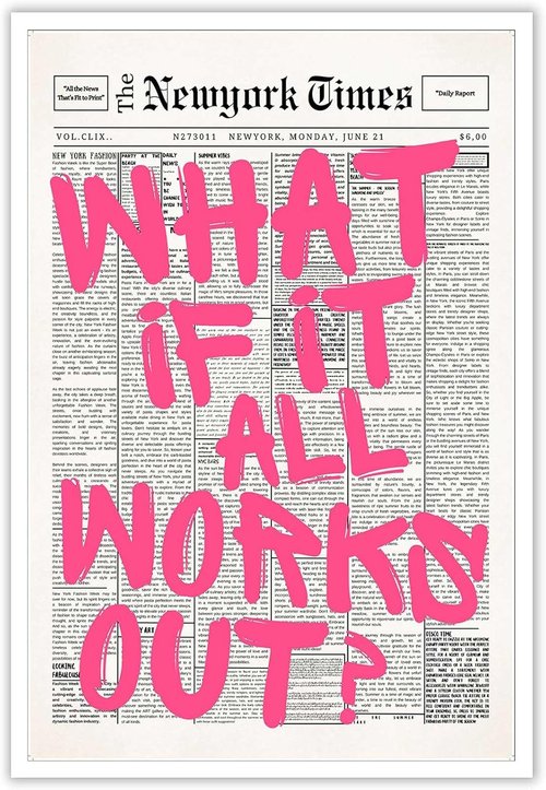 Drimiler Retro Newspaper Poster - Positive Affirming Quote Canvas Wall Art | 16x24in Unframed