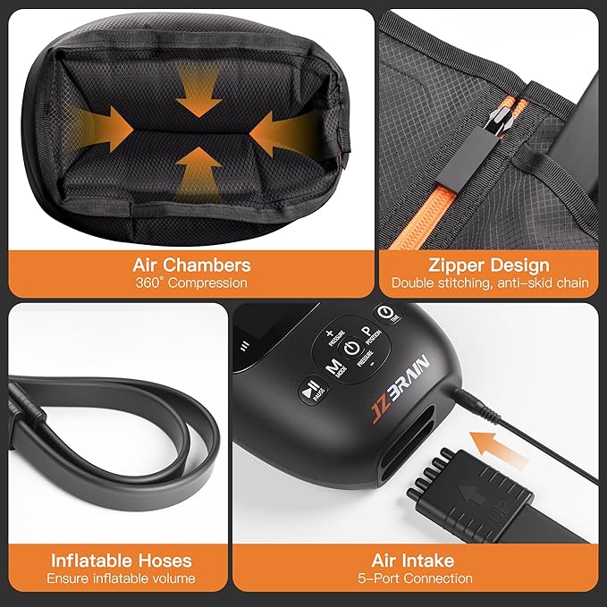 Sequential Air Compression Recovery System : Professional Sequential Compression Boots for Fast Recovery & Circulation Improvement ??Full Leg Recovery Device for Athletes Runners Gym (Small)