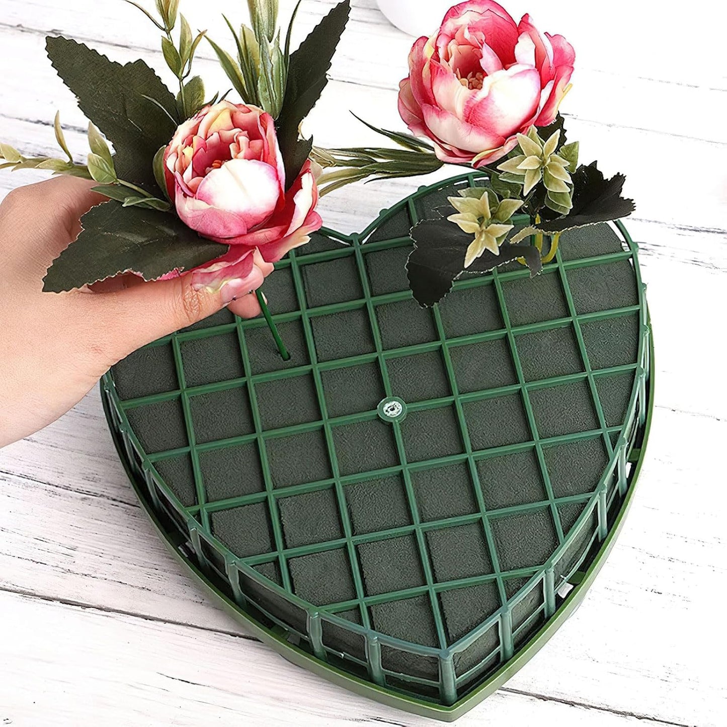 Skiennix Heart-Shaped Floral Foam Bricks - Ideal for Wedding Flower Arrangements | 20x20cm