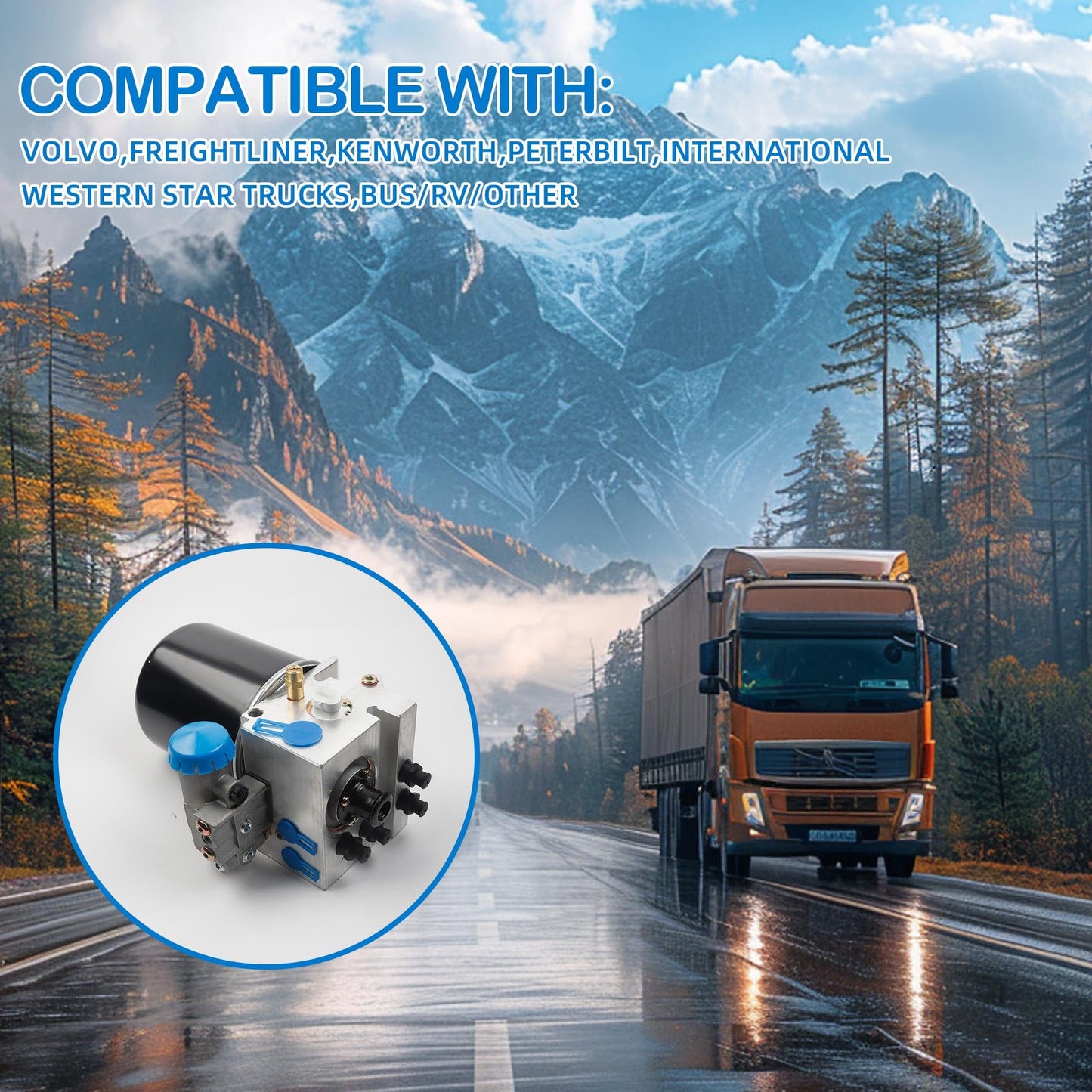 Wahparts 12V 801266 Air Dryer Compatible with Volvo Freightliner Kenworth Peterbilt 5015534 5015533 5010696X