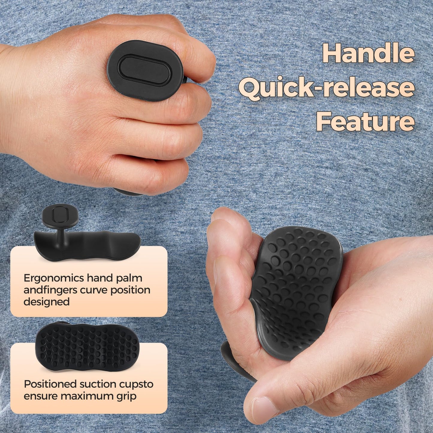Kenilah Weight Lifting Gloves Rubber Gym Grips for Men Women, Weightlifting Anti-Slip Workout Grips for Weight Lifting, Dumbbell, Deadlift, Bar Pad Pull Up Grippers, Gym Training and Exercise (Gray)