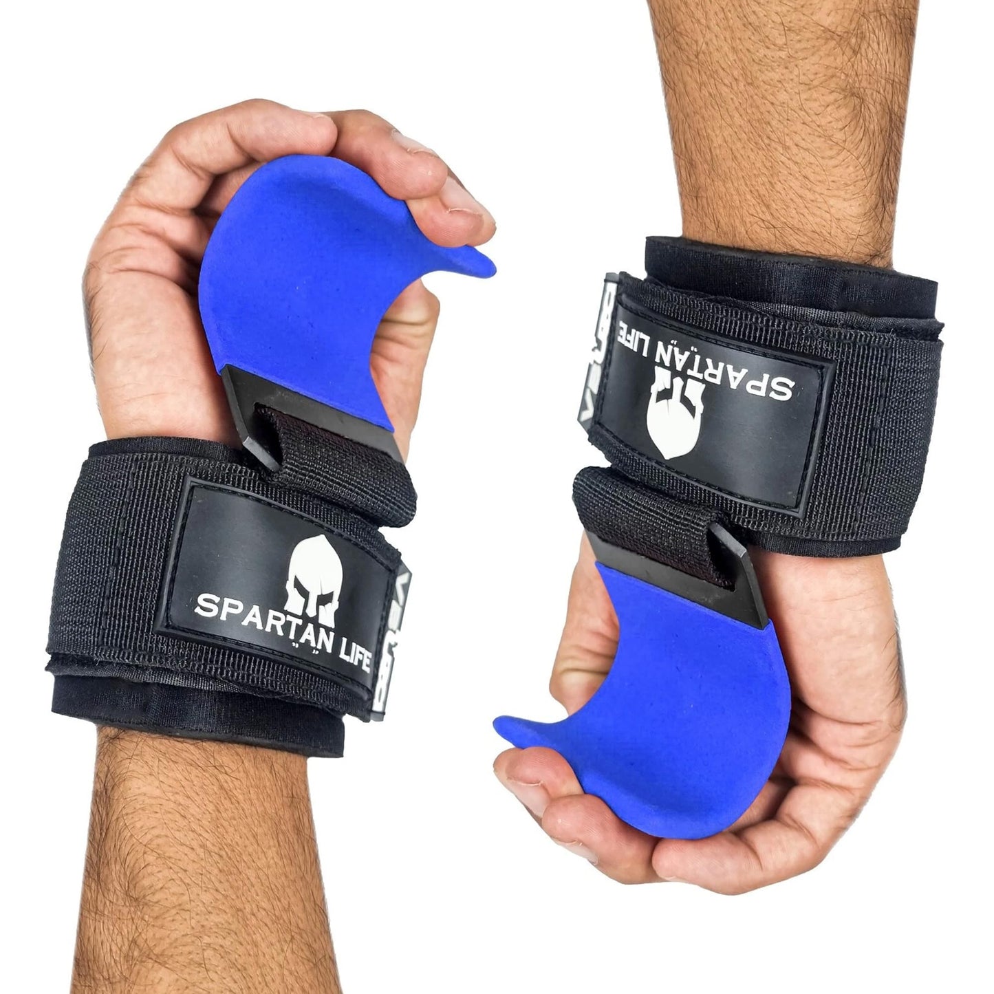 "Victorbudo USA Weight Lifting Hooks (Pair)  Heavy Duty Padded Wrist Straps for Deadlifts, Pull Ups, Rows & Shrugs  Anti-Rip Nylon Hand Grips for Weightlifting  Gym Gloves for Men & Women"