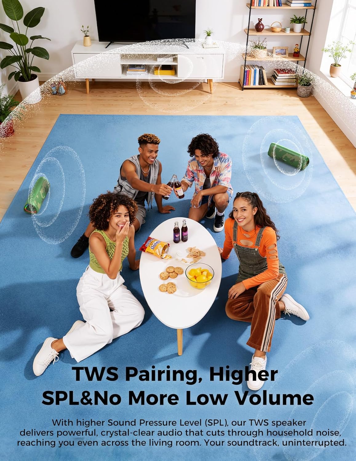 BolaButty IPX5 20H BT5.3, Bluetooth Speaker with HD Sound, Portable Wireless, Waterproof, Up to Playtime, TWS Pairing