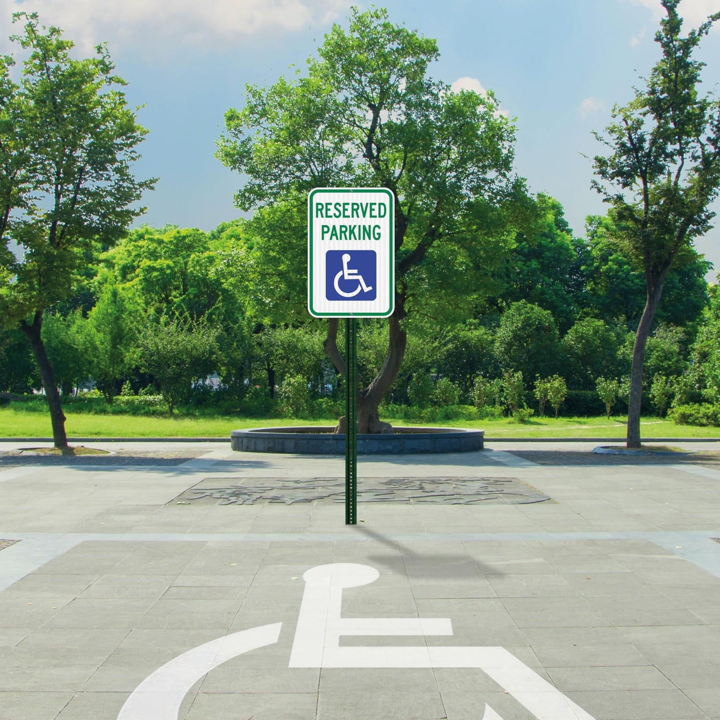 OLANZU Handicap Parking Sign - Pack of 12 Handicap sign - 12" x 18" Engineer Grade - Handicapped Parking Sign - 0.06 Inch Aluminum - UV Protected & Weather Resistant