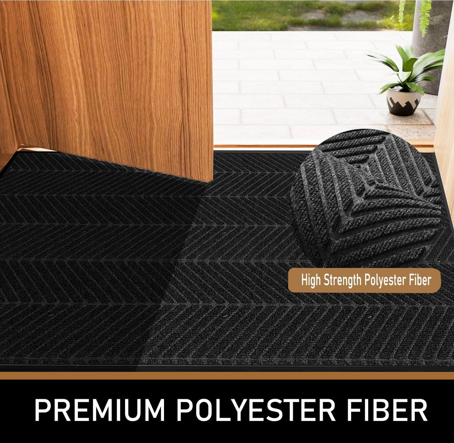 Front Door Mat,4'x8' Commercial Floor Mat Indoor Outdoor Entrance, Heavy Duty Welcome Mat, Rubber Backing Non Slip Doormat for Entryway, Large Entry Rug for Home Office Business Areas