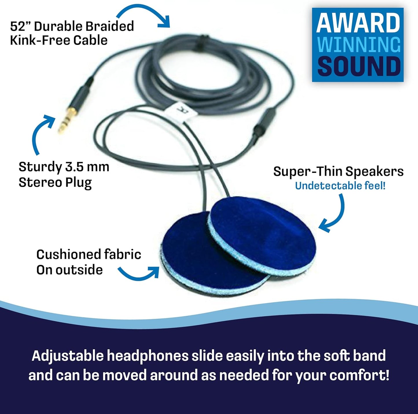 CozyPhones Sleep Headphones - Over Ear Headphones from Ultra Thin Cool Mesh Wired for Side Sleepers, Meditation