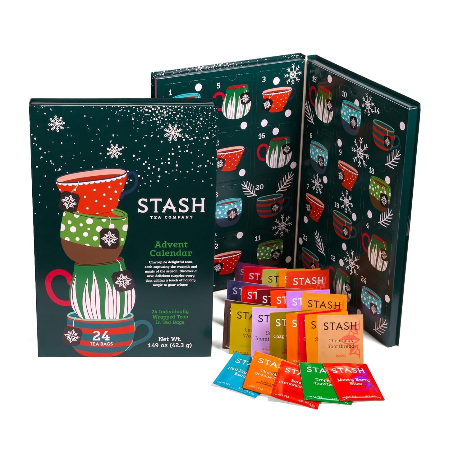 STASH Tea Advent Calendar - Premium Assorted Teas for a Festive Countdown | 24 Unique Flavors