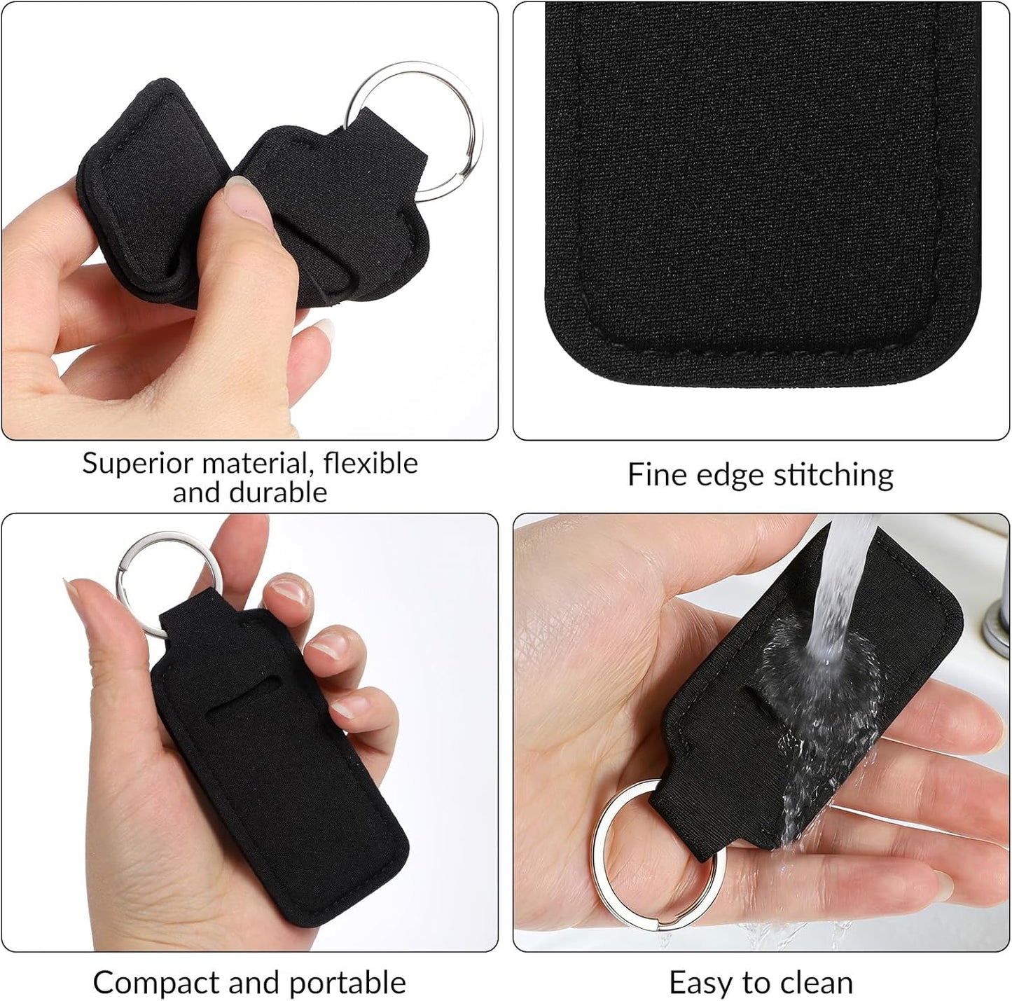 Xosjska 4PCS Anti Lost Thumb Flash Drive Holder with Keychain, USB Flash Drive Case, Small Portable Leather USB Storage