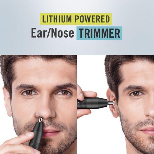 ConairMan Nose Hair Trimmer - Cordless 360 Bevel Blade for Pain-Free Trimming | Includes Drawstring Bag