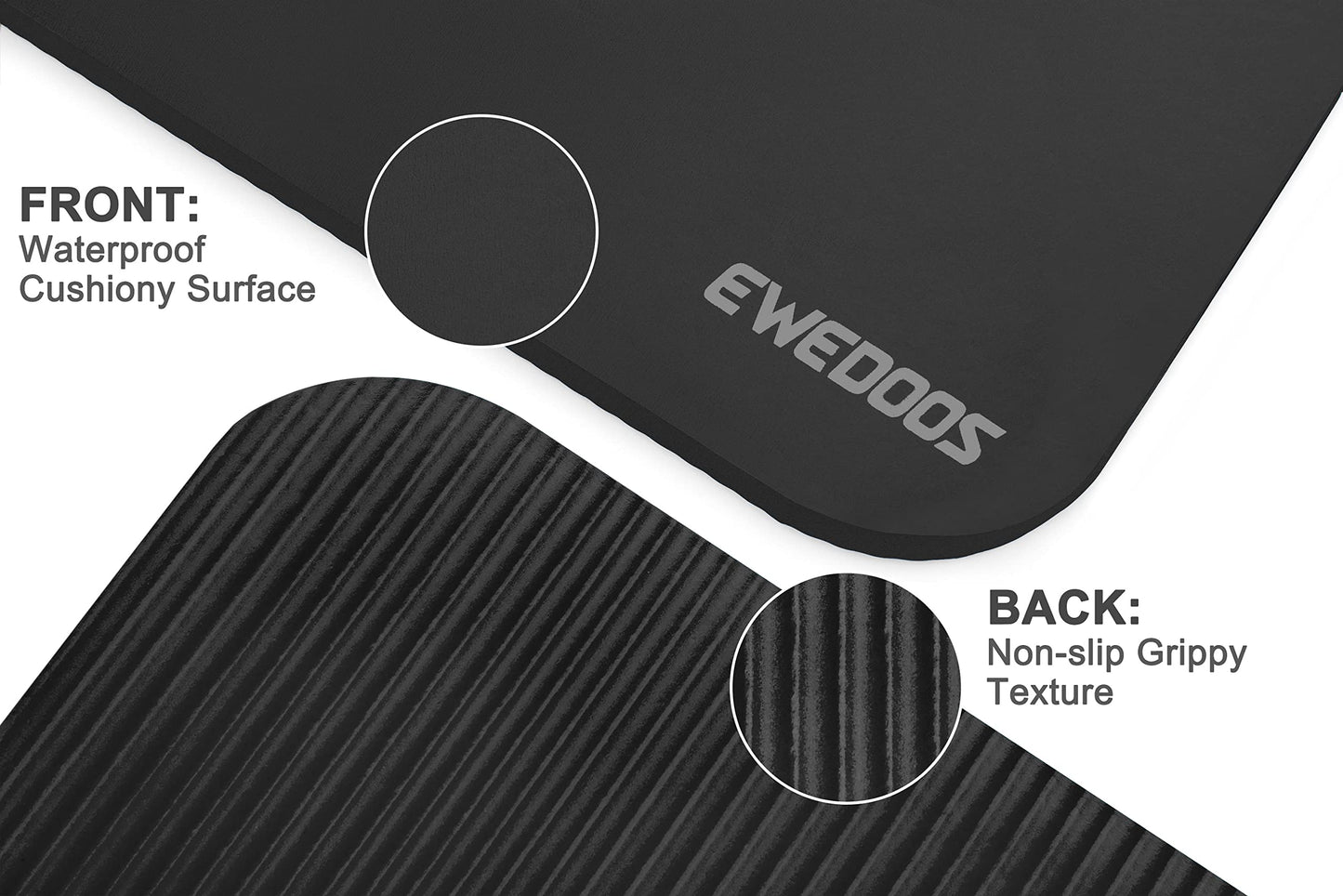 Ewedoos Knee Pads - Non-Slip Yoga Mat Cushion for Floor Exercises
