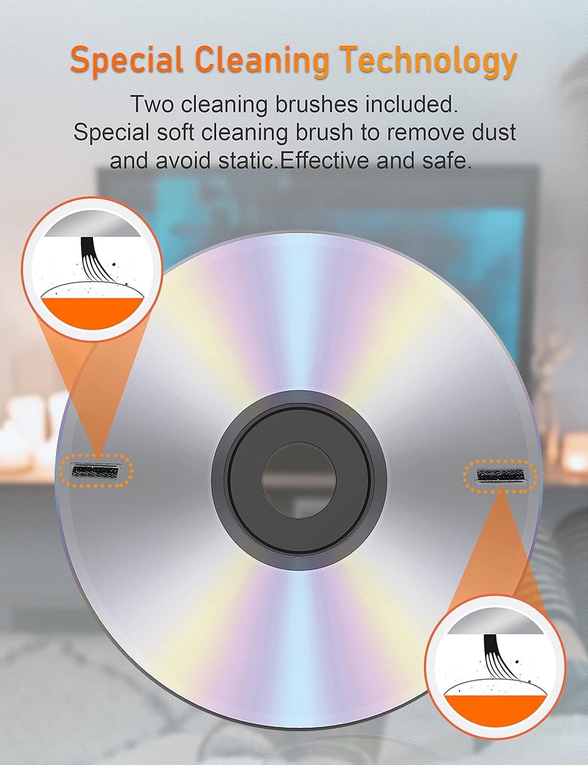 arsvita Set ARCD-03 Laser Lens Cleaner Disc Cleaning for CD/VCD/DVD Player, Safe and Effective