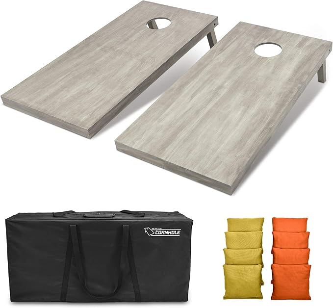 GoSports 4 ft x 2 ft Regulation Size Wooden Cornhole Boards Set - Includes Carrying Case and Bean Bags (Choose Your Colors) Over 100 Color Combinations