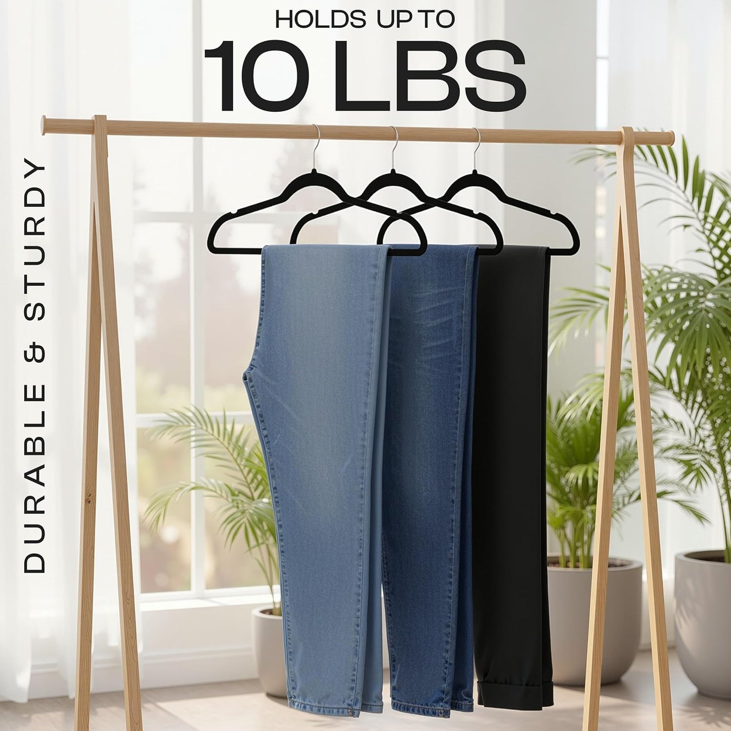 Utopia Home Velvet Hangers - 100 Pack Luxury Non-Slip Slim Coat & Pant Hangers | Space-Saving Black Design