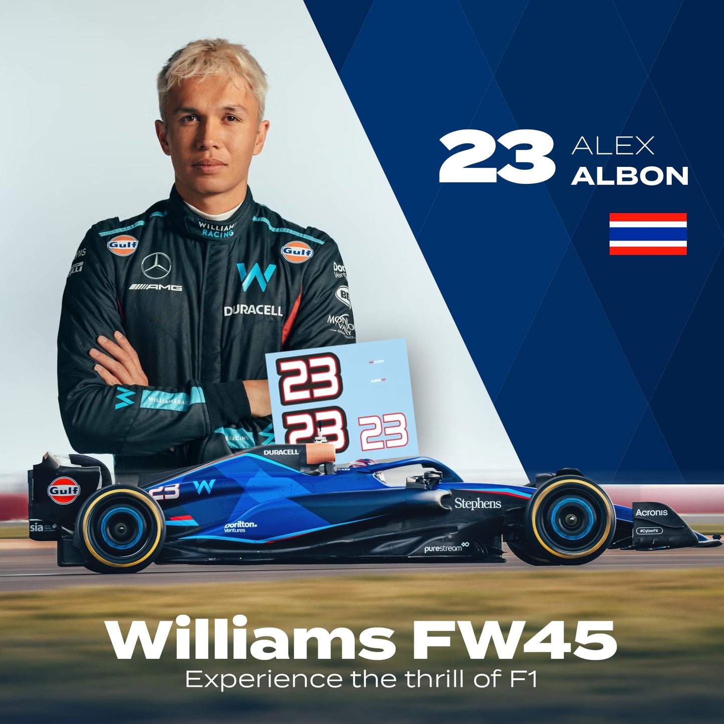 LUPPA Formula 1 FW45 Model kit - 1:18 Scale Racing F1 FW45 Model Inspired by Alexander Albon & Logan Sargeant l Building kit, Collectible diecast, 140 Pieces