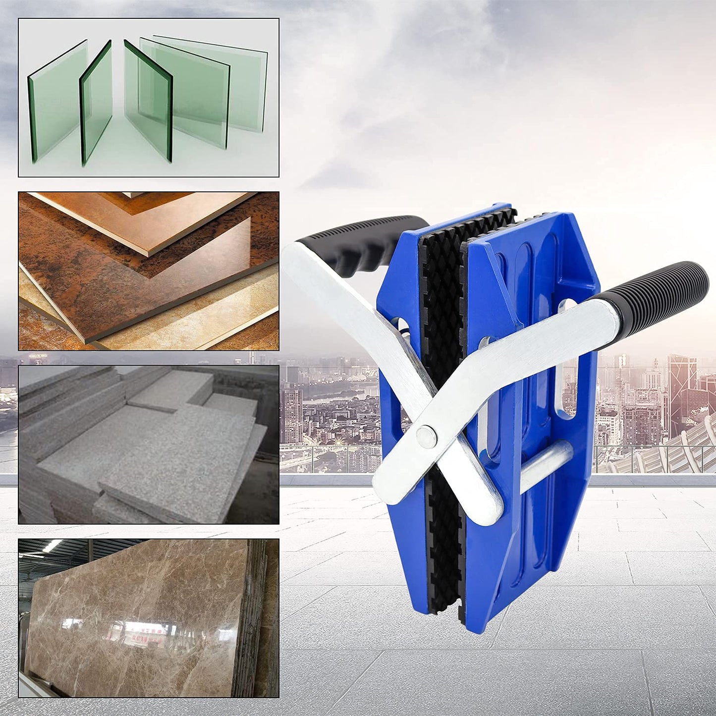 HighTop 2PCS Stone Granite Carrying Clamps Handed Panel Carriers Heavy Duty Clamps for Granite and Marble Panels Countertop Glass Slabs Metal Sheet Plywood (3-45mm) 660lbs