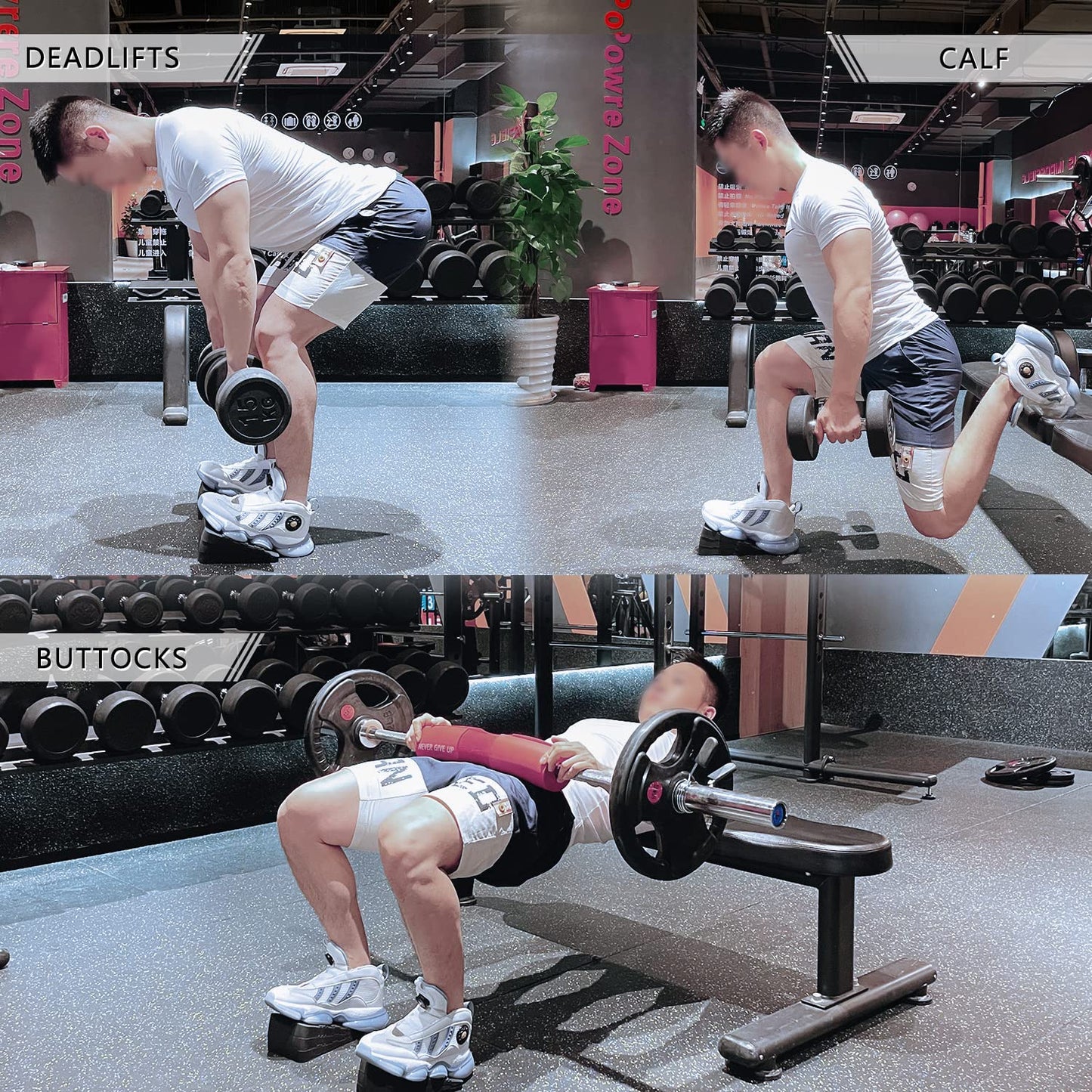 UNMERA Squat Wedge Block 6PCS Adjustable Non-slip Rubber Squat Ramp,squat Wedge For Heel Elevated Squat,Weight Lifting,Calf Stretcher, Deadlift Squat Improve Mobility Balance And Strength Performance