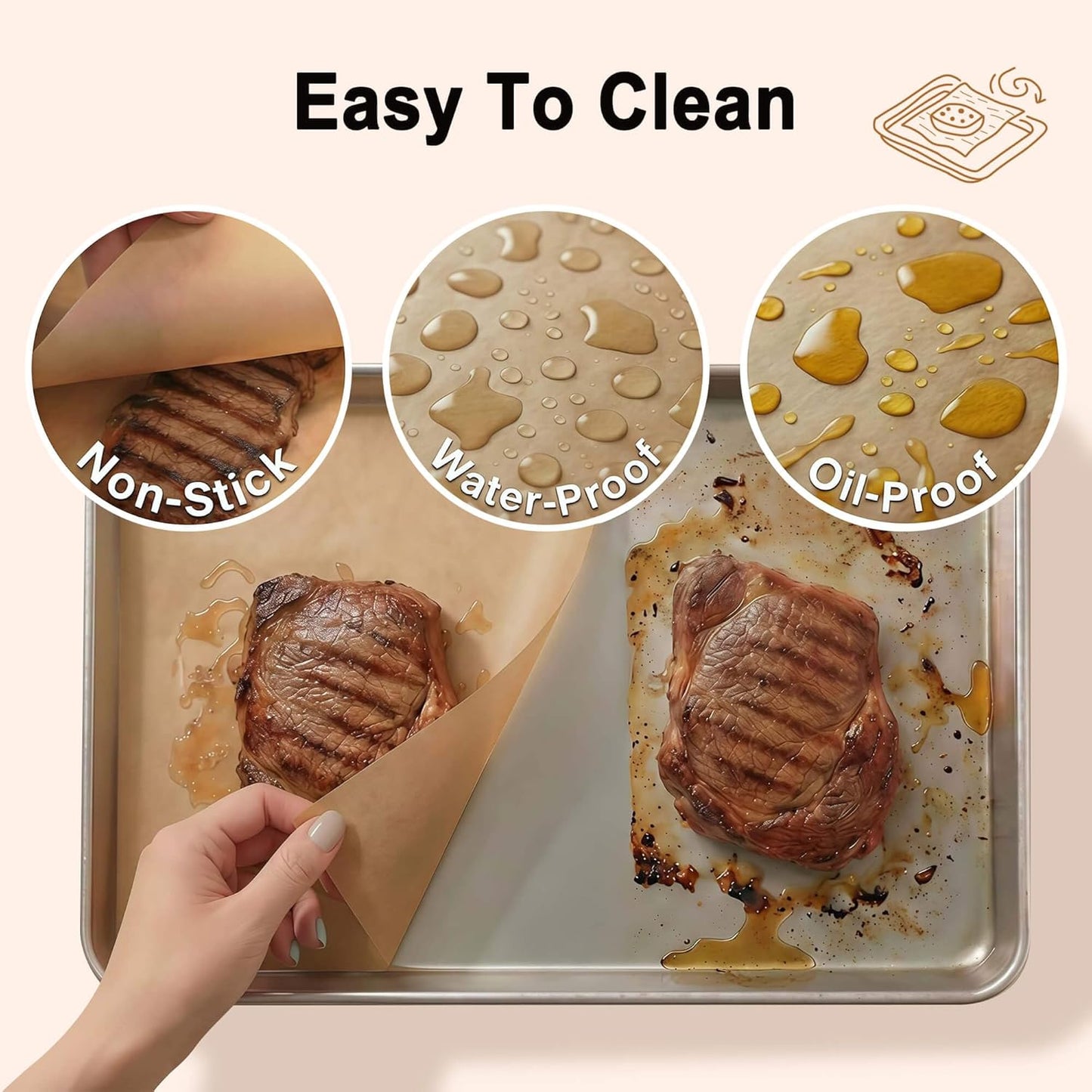 Unbleached Parchment Paper Sheets by [Brand Name] - Non-Stick 9x13 Inch for Baking & Grilling | 100PCS