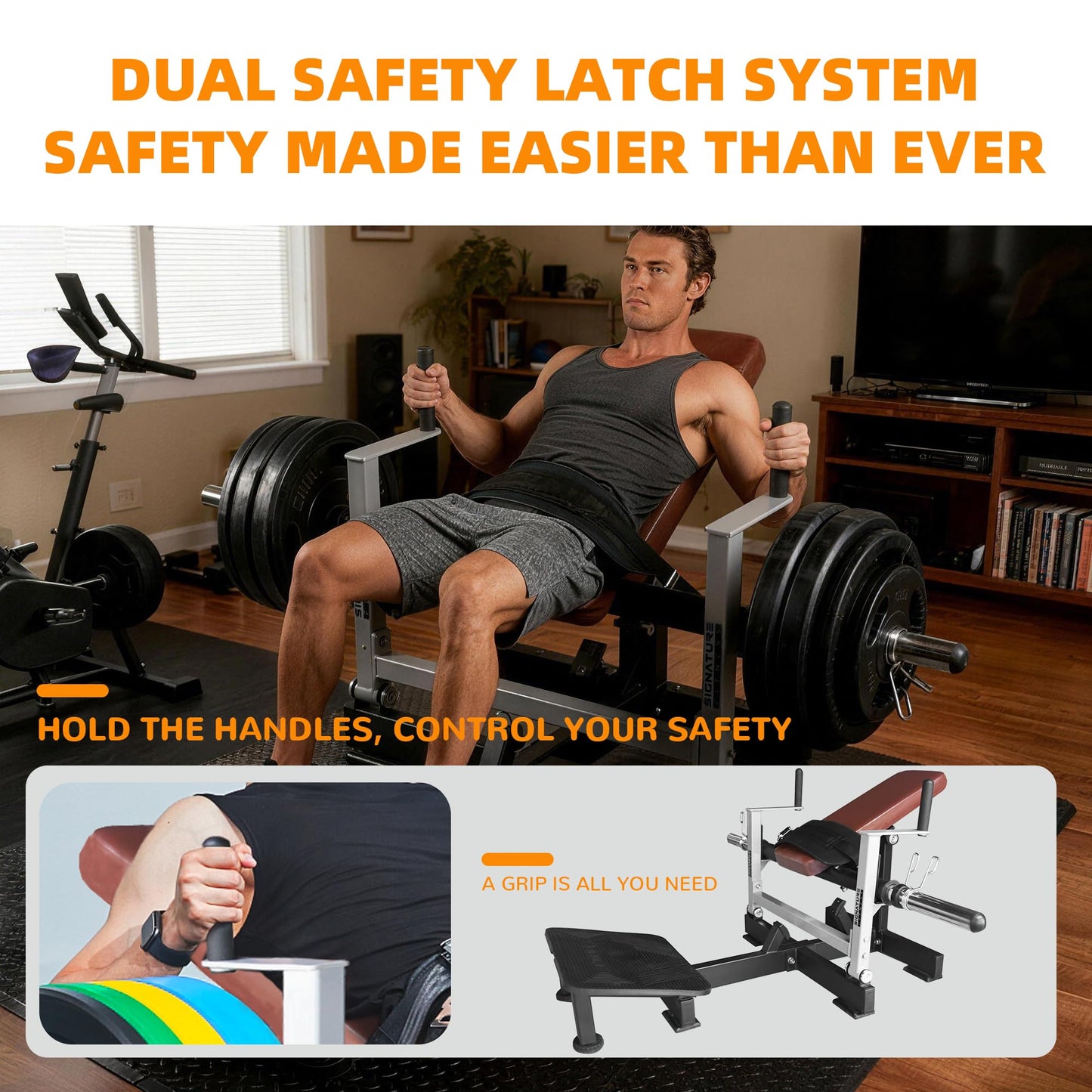 Signature Fitness Glute Bridge Plate-Loaded Hip Thrust Machine for Butt Shaping and Building Glute Muscles