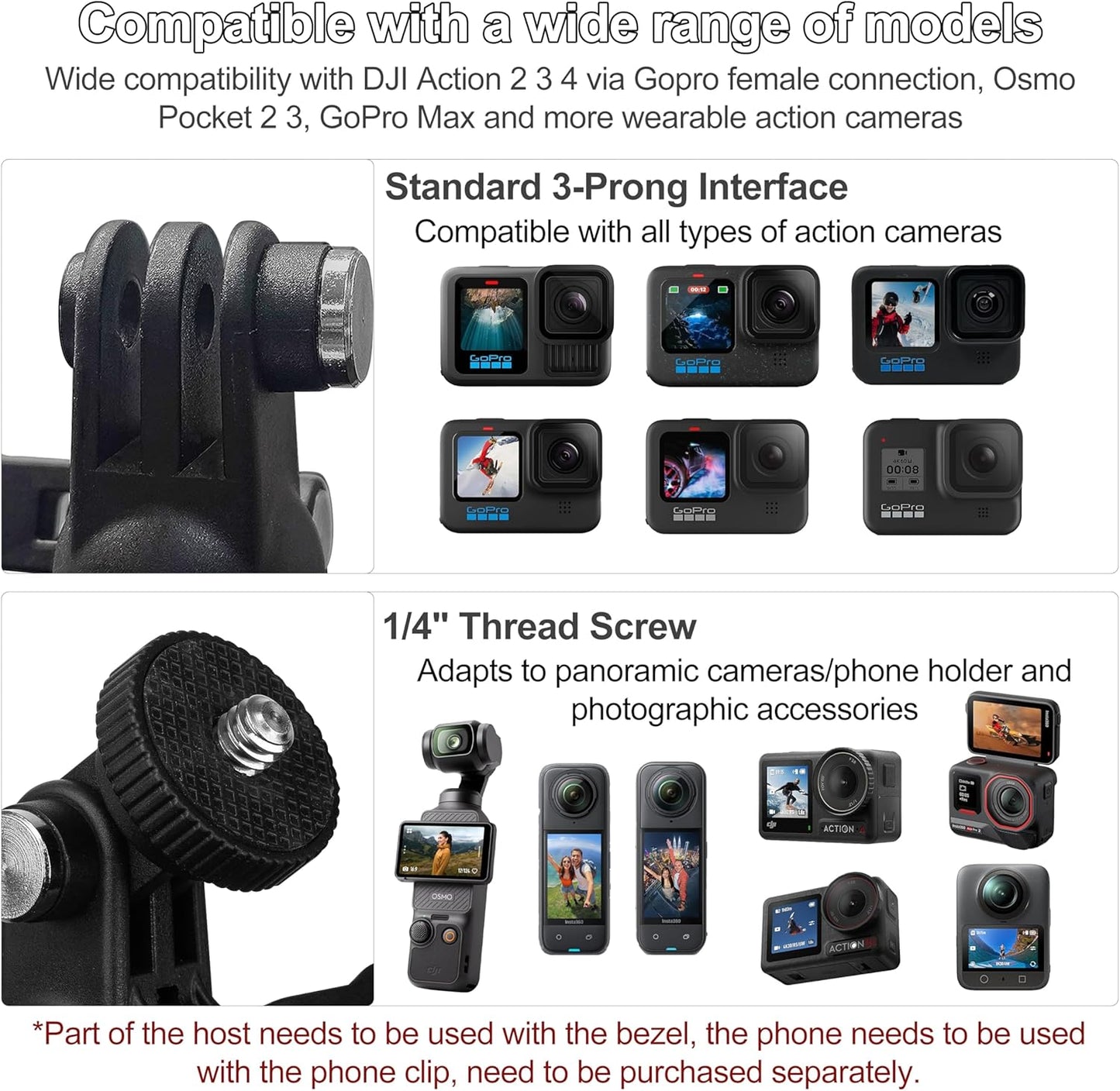 MINIFOCUS Backpack 360 Insta360 Magnetic Mount Clip, Universal Swivel Action Camera Clip for Go Pro DJI Osmo AKASO