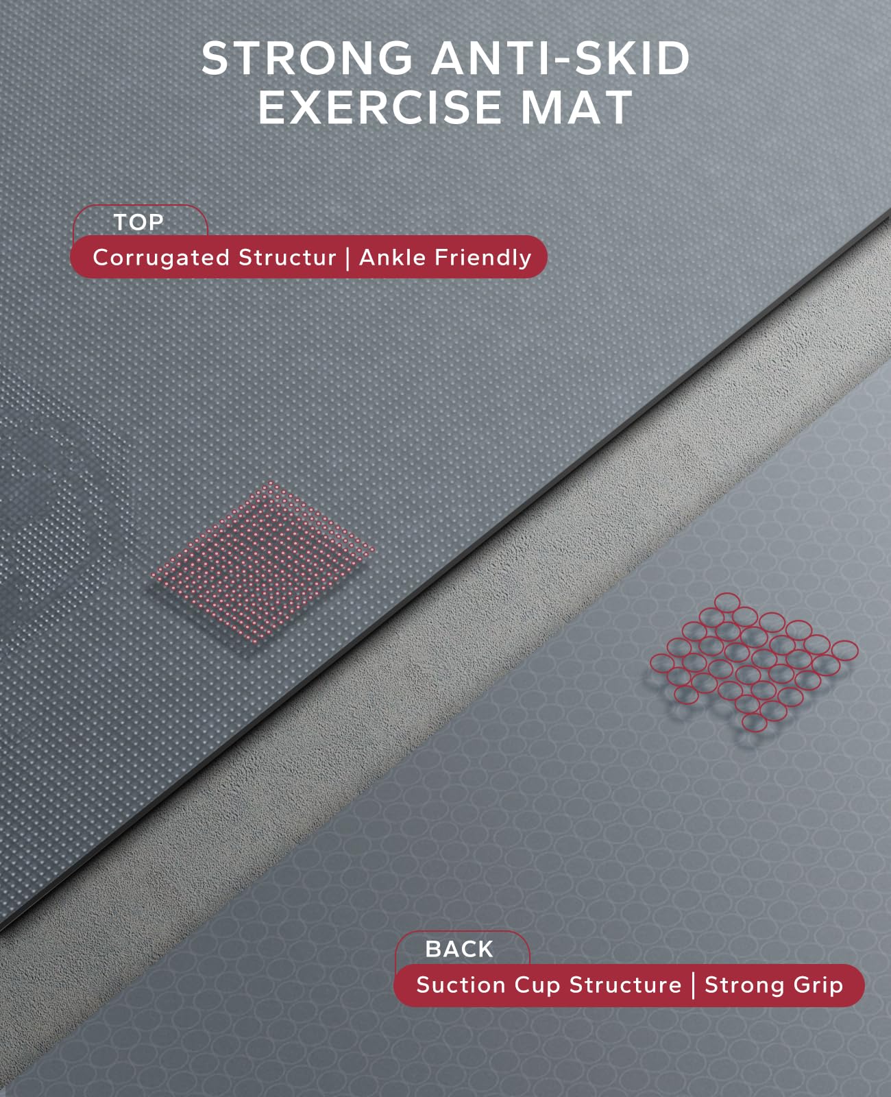 HAPBEAR Extra Large Exercise Mat-7'x5'x8mm(1/3 inch), Non-Slip, Ultra Durable, Thick Workout Mats for Home Gym Flooring Cardio, Yoga Mats for Fitness, High-Density Exercise Mat, Shoes-Friendly