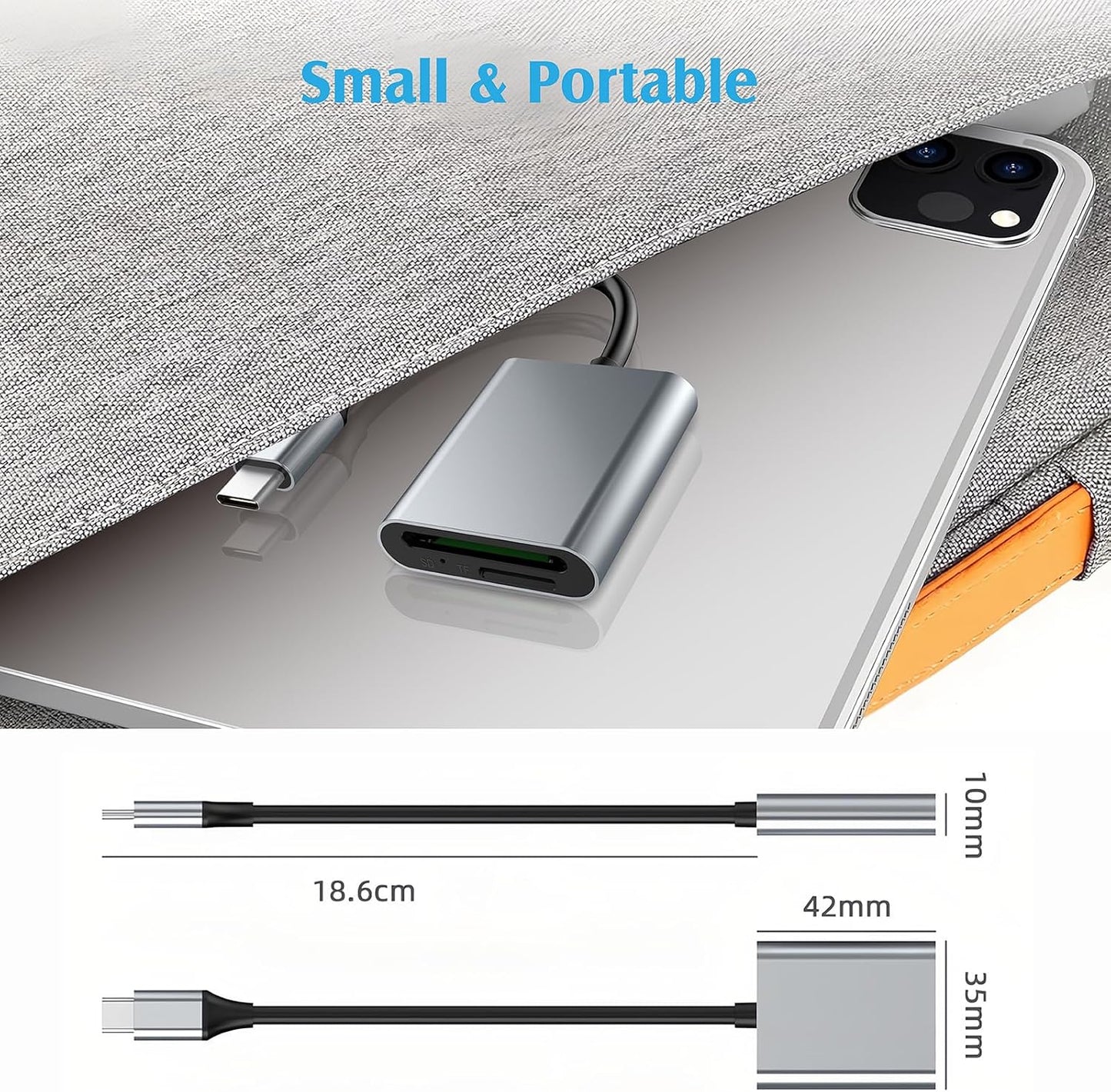 SAMKE 2-in-1 SD/SDHC/SDXC/MMC/Card, 3.0 15, USB C SD TF Card Reader, Micro SD Memory Card Reader for TF SD/Micro USB SD
