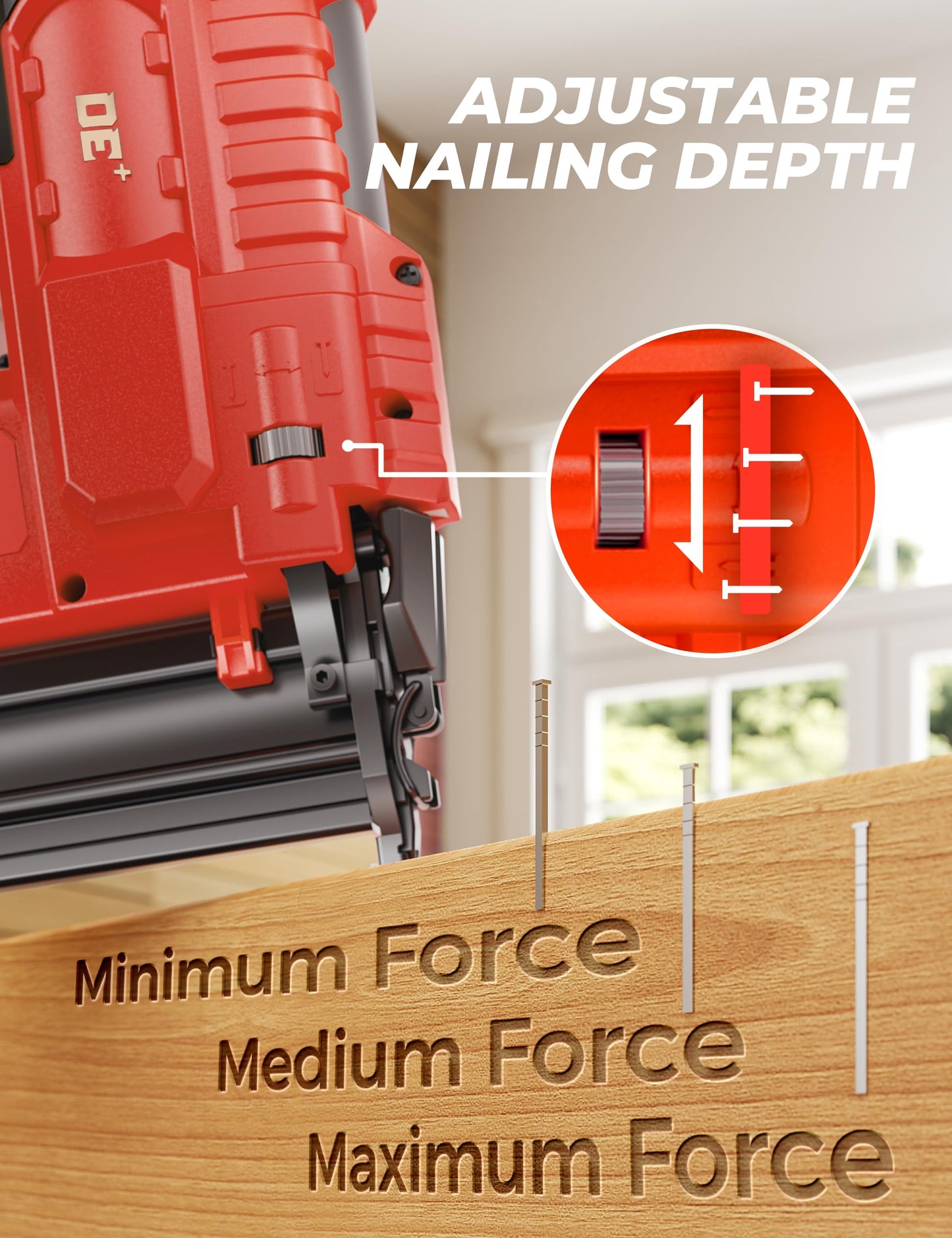 DeForce 18GA Cordless Brad Nailer, 2" Nail Gun for Milwaukee 18V Battery(No Battery), 2 in 1 Electric Stapler, Tool-Free Jam Release, 2 Firing Mode, Adjustable Depth, 1000pcs Nail for Woodworking