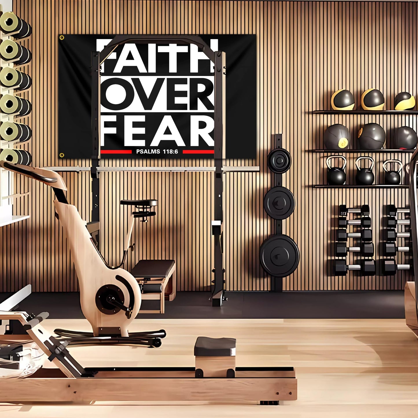 Faith Over Fear Flag 3x5 Ft Christian Jesus Flags Inspirational Gym Flags for Home Motivational Gym Wall Fitness Decor And College Dorm Room Bedroom Office Sign Banner Decor