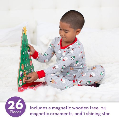 Melissa & Doug Countdown to Christmas Wooden Advent Calendar - Magnetic Tree with 25 Fun Magnets