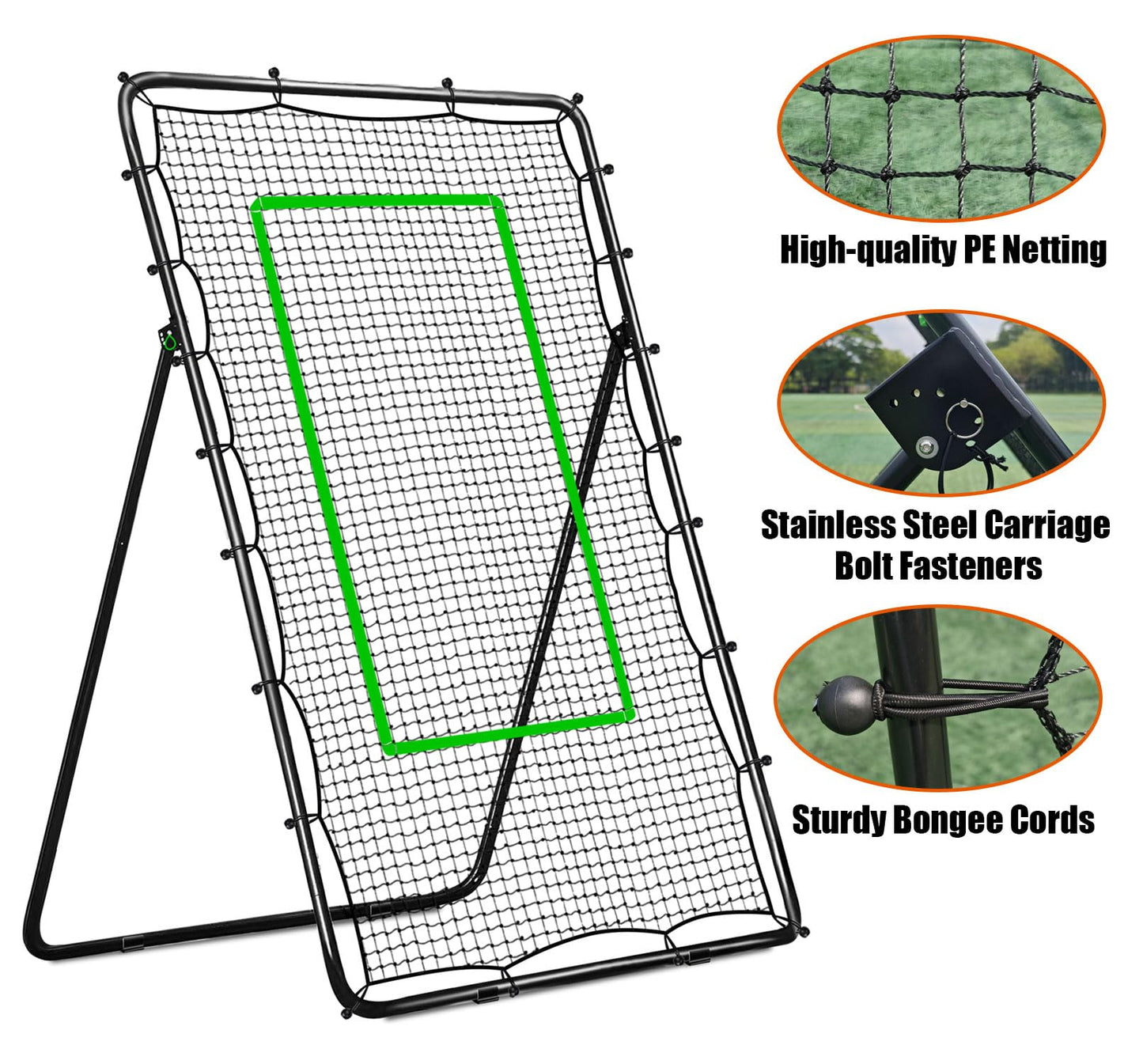 Adjustable Volleyball Rebounder Net 4x7ft, Bounce Back Practice Equipment for Practicing Volleying, Bumping, Spiking-with Volleyball&Bag