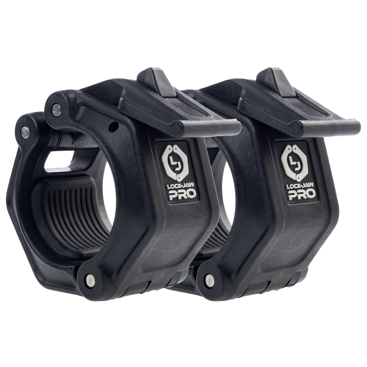 Lock-Jaw PRO 2 Barbell Collars Olympic Barbell Clamps 2 Pcs – Heavy Duty Bar Clamps for 2” & 50mm Olympic Bars – Secure Weight Bar Clamps for Strength Training & Home Gym Accessories – All Black