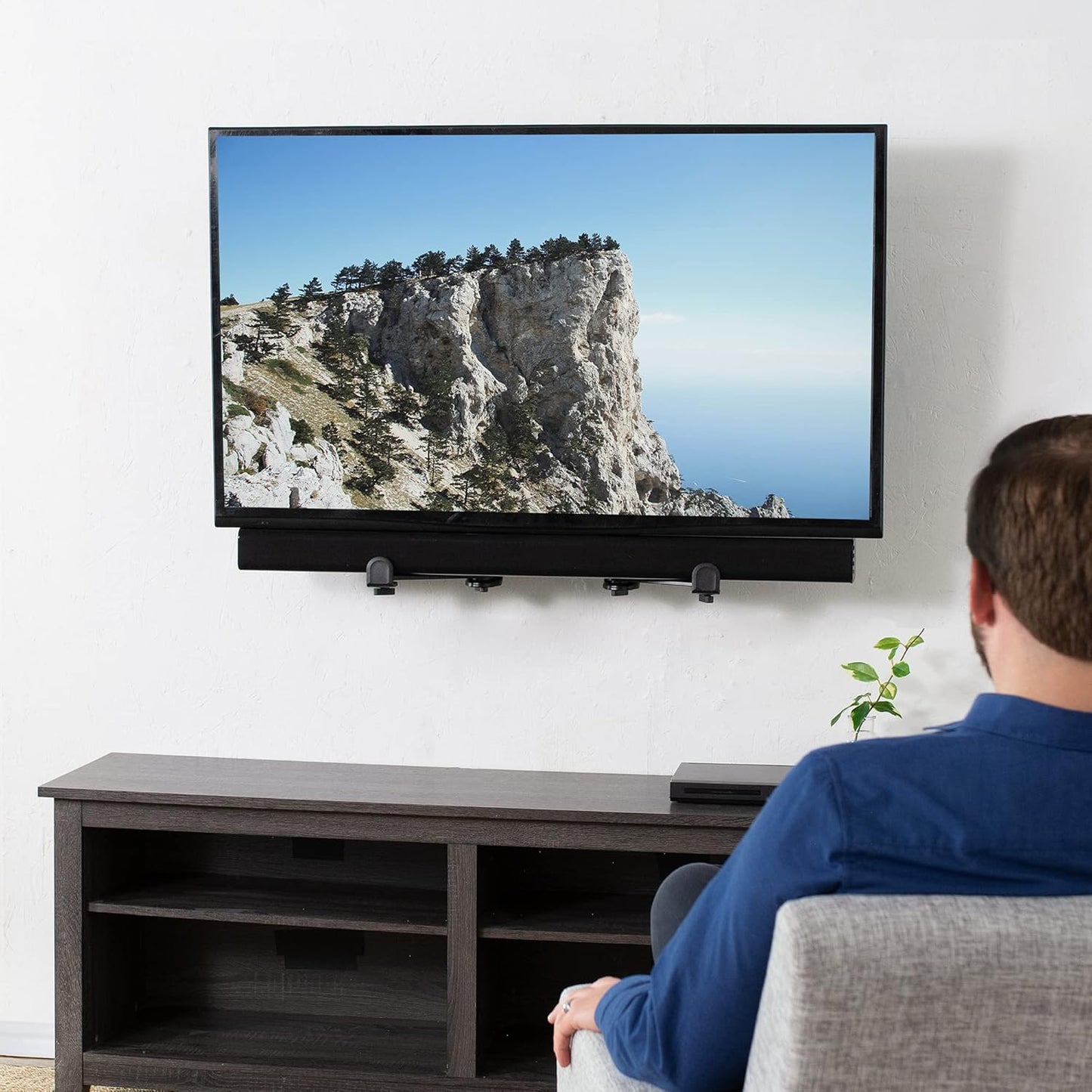VIVO 33 lbs Mount-SPSB5 Steel Soundbar Bracket Speaker Mount with Non-Slip Base, Above or Below Wall Mounted TV, Fits
