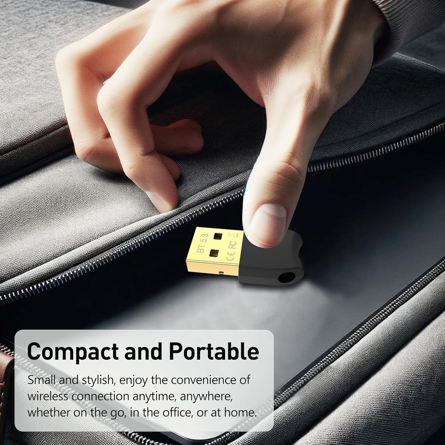 Wansurs 5.3 11/10, Bluetooth Adapter for PC, Bluetooth Dongle, Plug & Play for Windows Bluetooth Transmitter & Receiver
