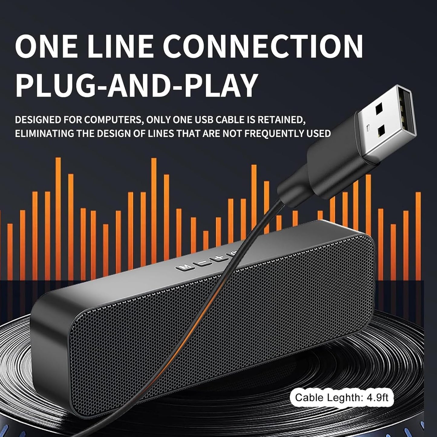 KASOHQEE 3.5mm USB Computer Speakers,Pc Speakers for Desktop,Stereo Sound & Rich Bass,with Aux-in,Bluetooth,TF Card