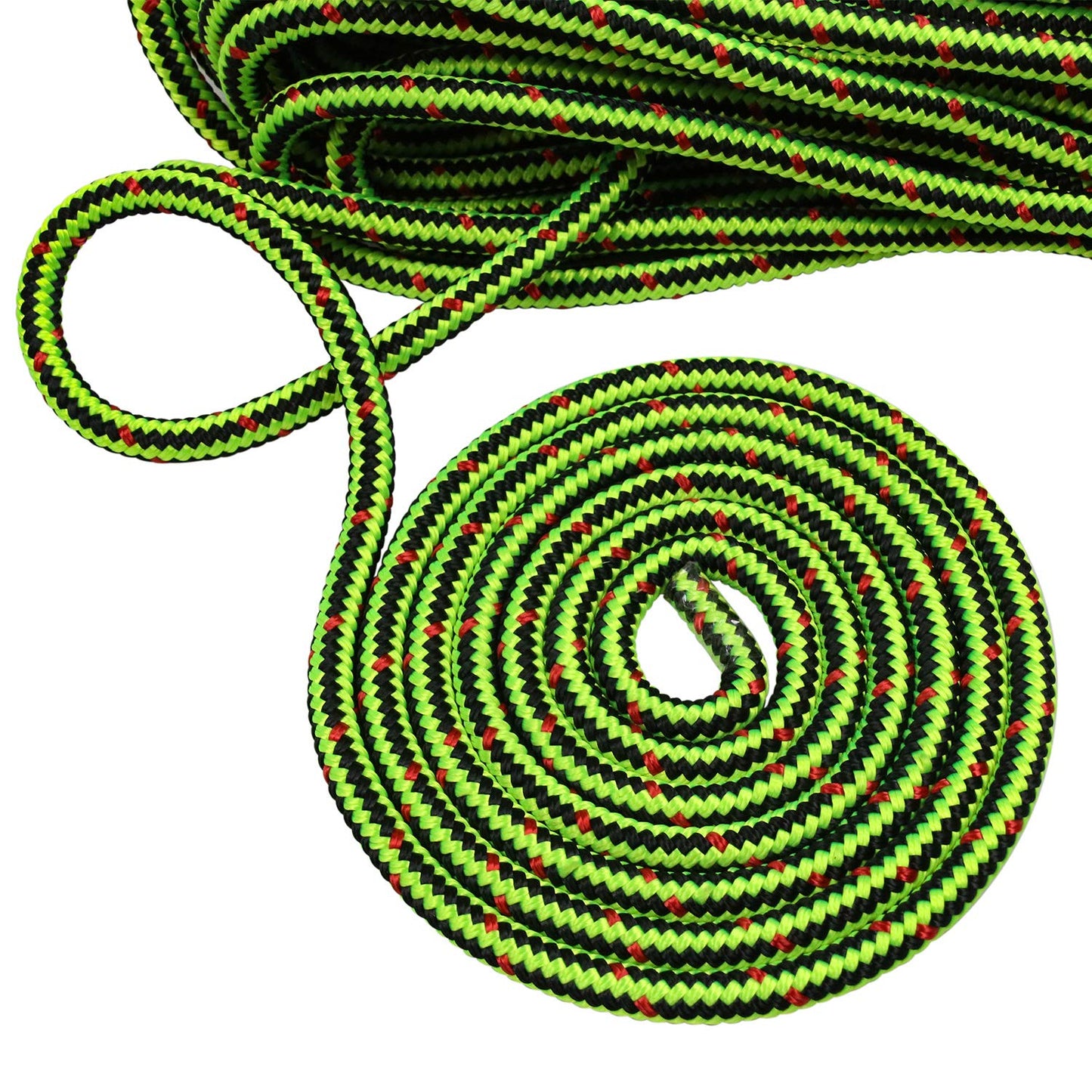 Perantlb 16 Strand Arborist Climbing Rope, UV Resistant and Weather Resistant Double Braided Boat rope1 / 2 "by 150 'Black with Green…