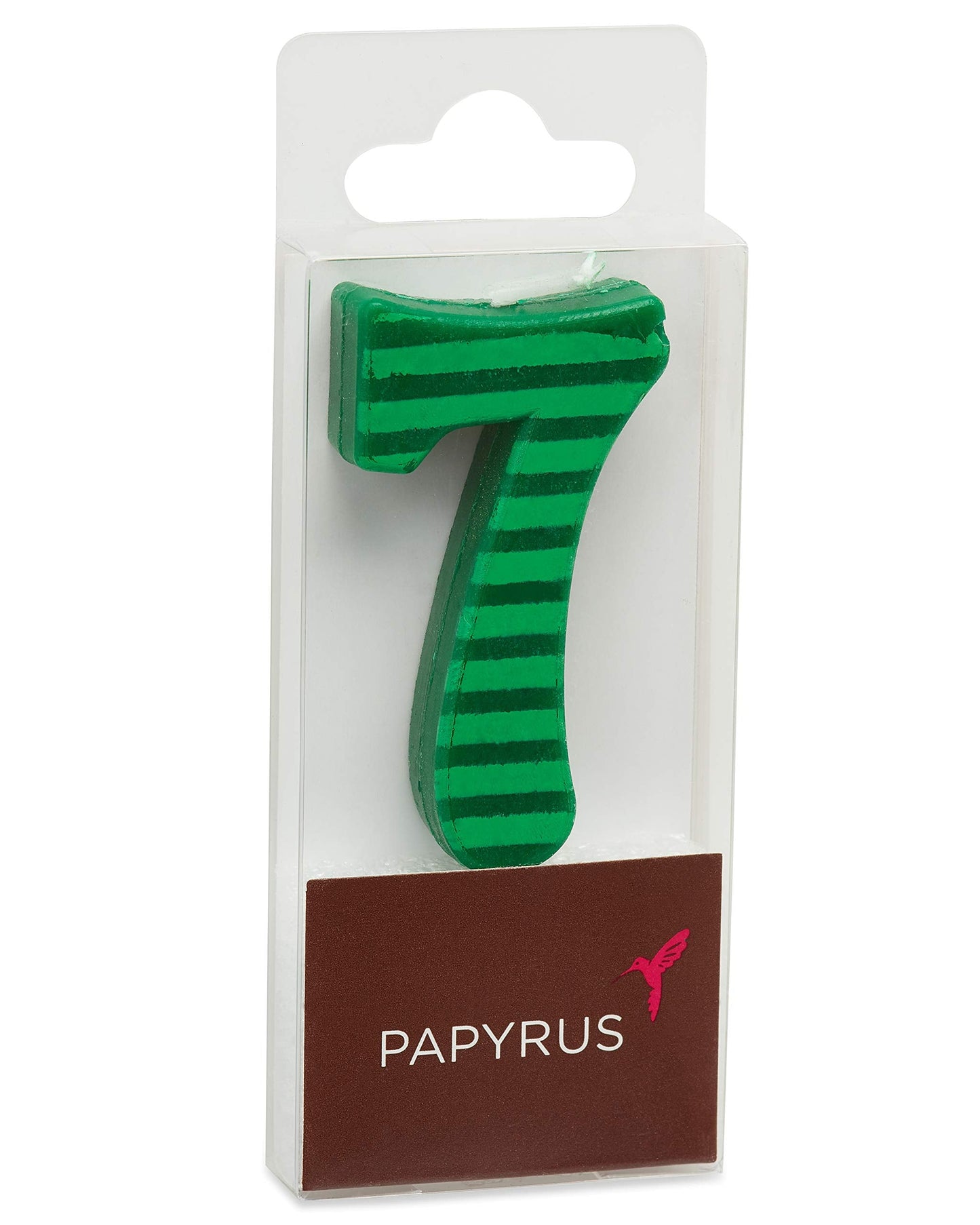 Papyrus Number Birthday Candles Pack, Green Stripes (10-Count)