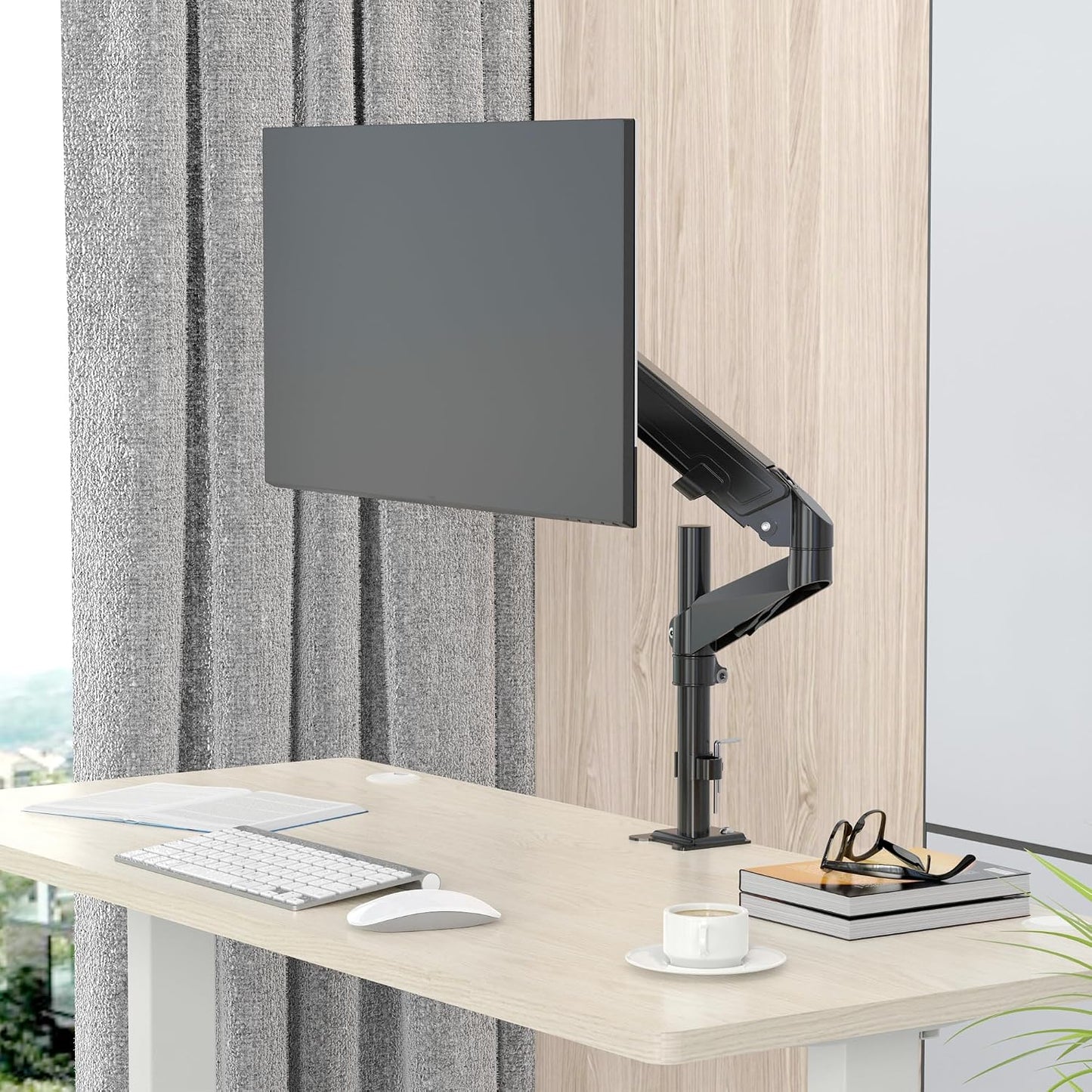 Rosewill 15-32 inch 19.8lb, Single Adjustable Monitor Arm Desk Mount Fits Screen, Holds Gas Spring Monitor Stand, Full