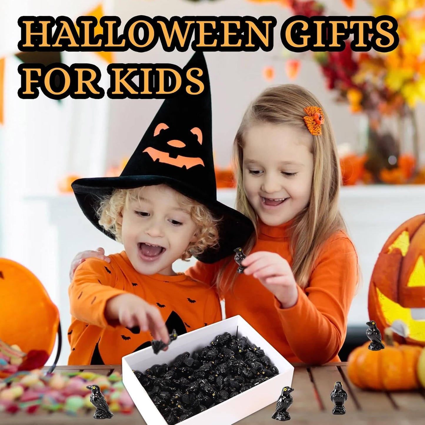 Regine Switzerland Miniature Black Raven Figurines - 30 Pcs Spooky Halloween Decor for Terrariums & Crafts